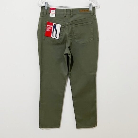Gloria Vanderbilt Amanda Stretch Classic Fit Jeans Green 10M Petite - Picture 2 of 5